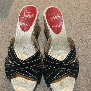 Authentic christian Louboutin wedge sandals